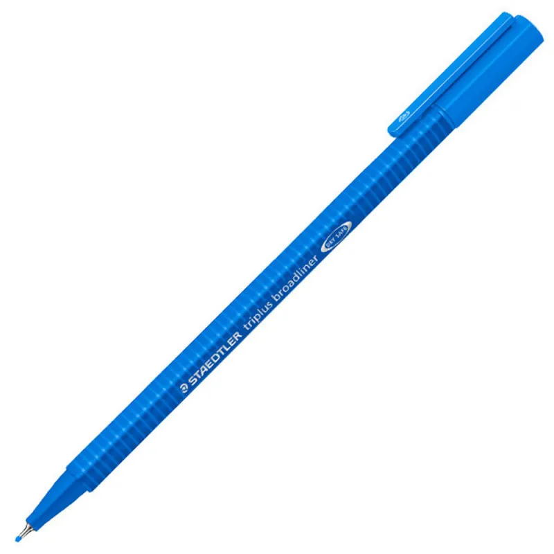 10 FEUTRES STAEDTLER TRIPLUS BROADLINER 338 / 0.8 MM / BLEU OUTREMER