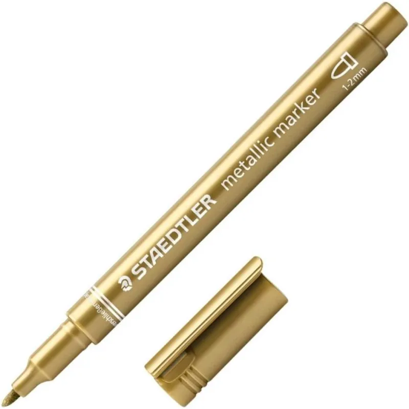 10 MARQUEUR PERMANENT STAEDTLER MÉTALLIQUE / 1MM - 2MM / DORÉ