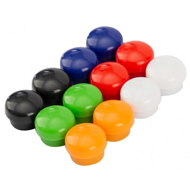 12 X BOUTON DE FIXATION MAGNETIQUE 15MM / COULEUR ASSORTIS