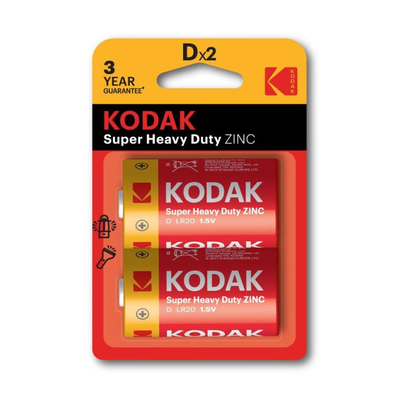 2x Piles Kodak Extra Heavy Duty ZINC R20