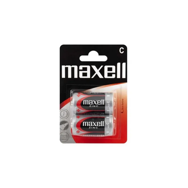 2x Piles Maxell Zinc C R14