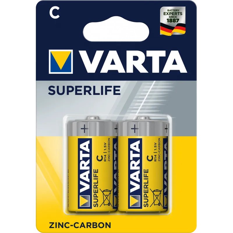 2x Piles Varta Superlife C / R14 / 1.5V