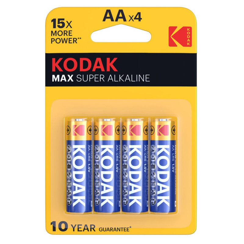 4 Piles KODAK Max AlKaline LR06 AA