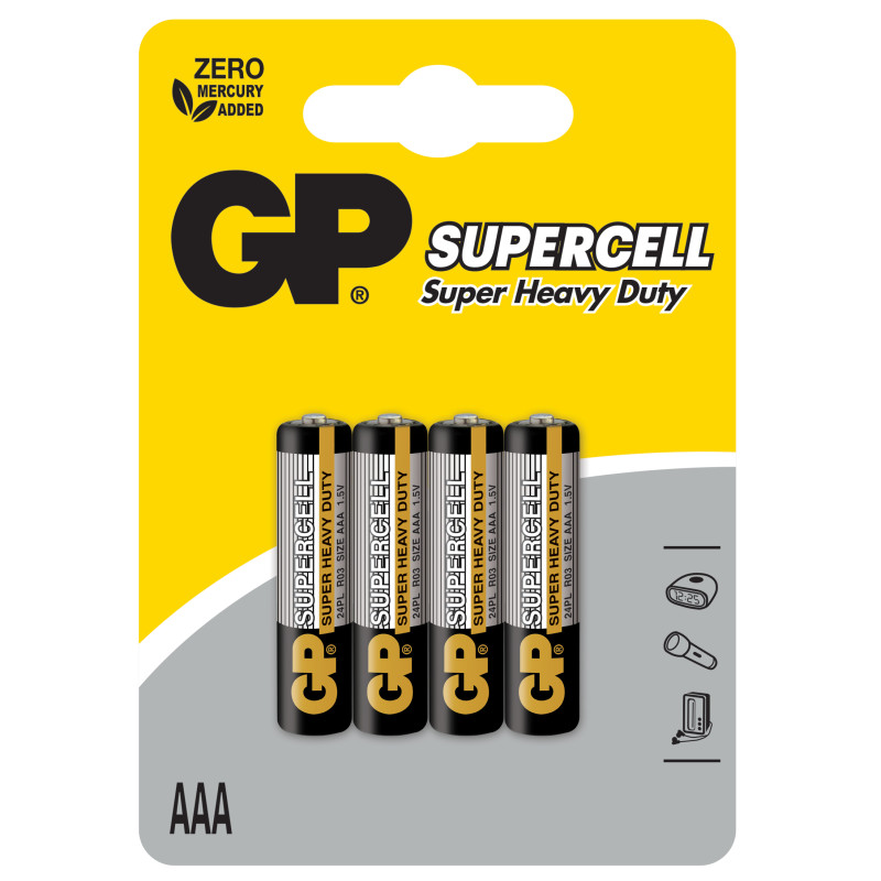 4x Piles AAA GP SUPERCELL Heavy Duty