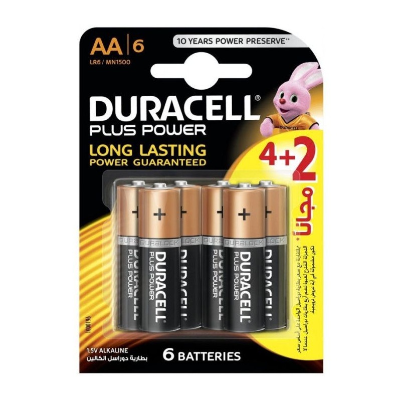 6x Piles Duracell PLUS POWER