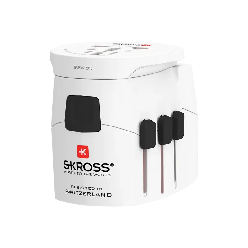 ADAPTATEUR DE VOYAGE SKROSS PRO LIGHT USB EARTHED 2 USB SLOT