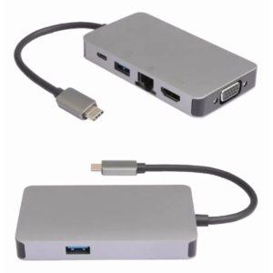 Adaptateur multiport MicroConnect / USB-C / 2x USB 3.0 / RJ45 / HDMI / VGA / Type C