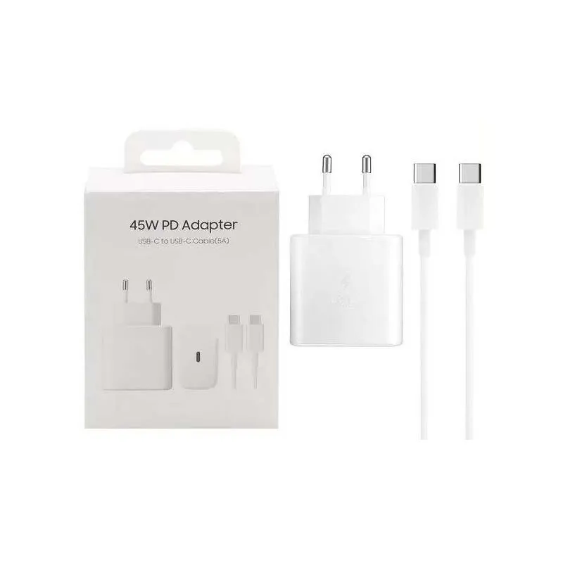 Adaptateur Secteur Super charge USB-C Vers USB-C / 45 W / Blanc