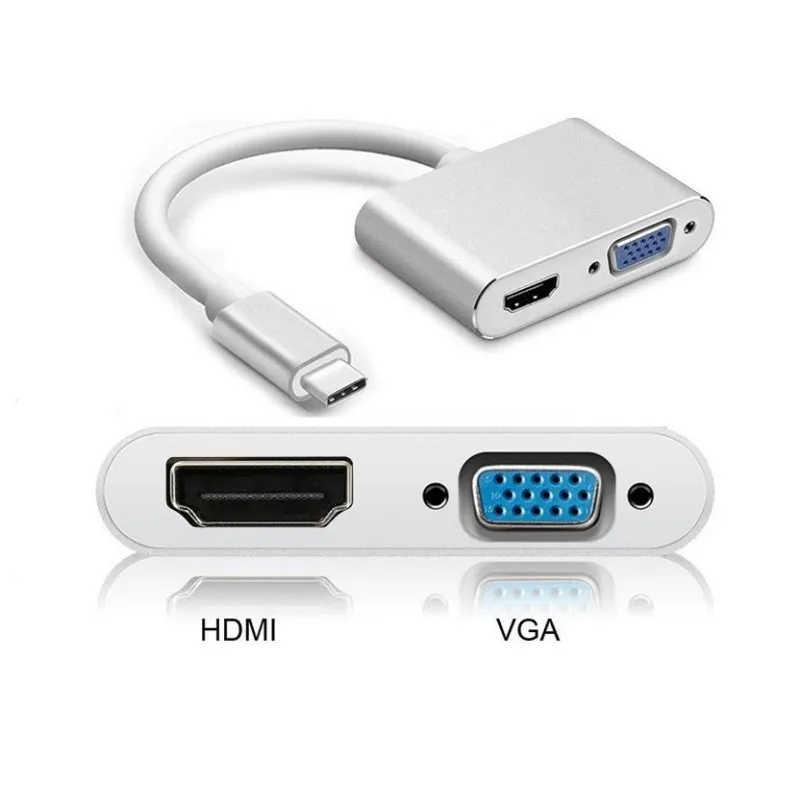 Adaptateur USB Type C Vers HDMI et VGA