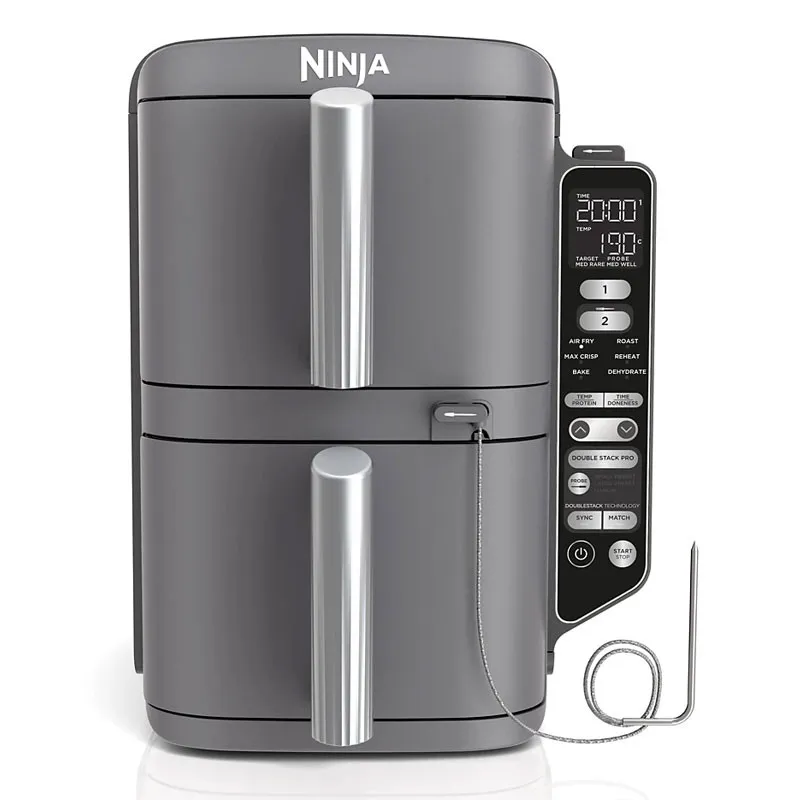 AIR FRYER NINJA DOUBLE STACK  avec thermosonde 9.5 Litres / 2470W / Silver / SL451EU