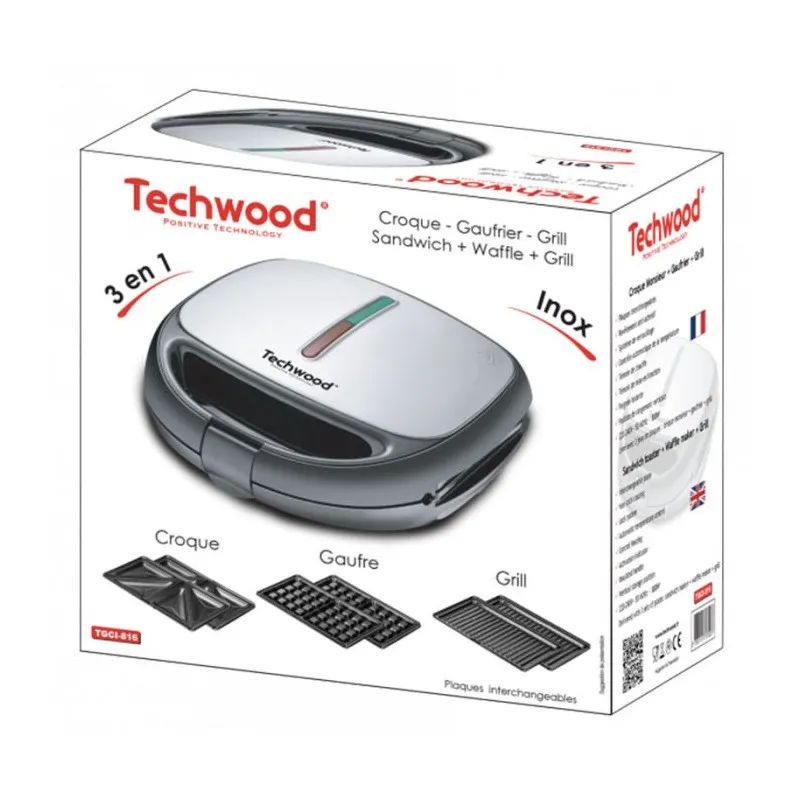 APPAREIL DE CUISSON 3EN1 TECHWOOD TGCI-836 / 800W / INOX
