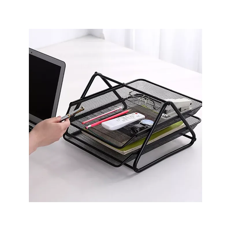Bac à courrier Deli 2 étages Métal Noir