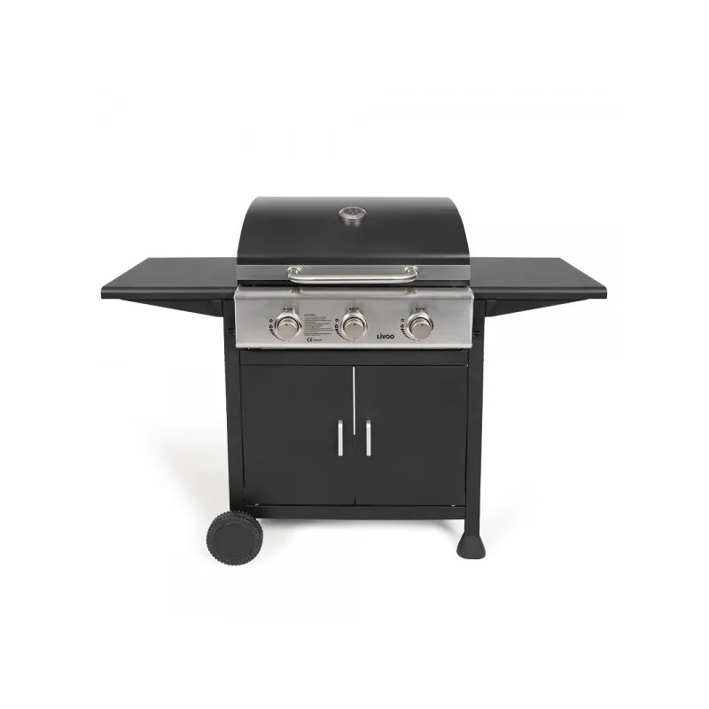BARBECUE À GAZ 3 brûleurs 9KW LIVOO DOC279 / Noir
