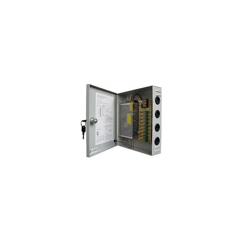 Bloc d'alimentation pour caméra de surveillance 12V / 10A / Avec Case