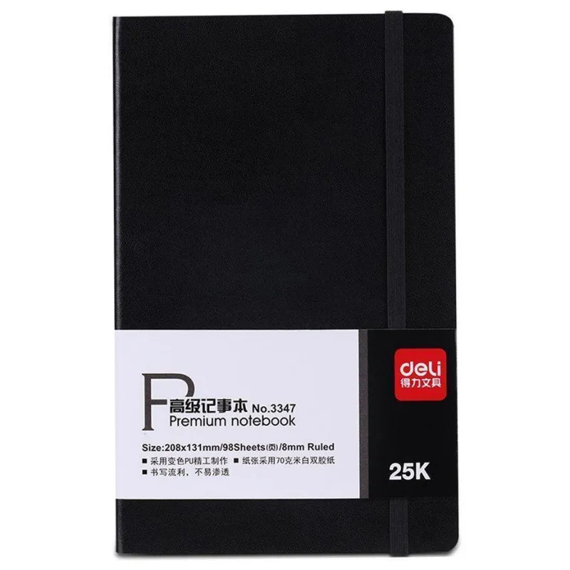 Bloc-note Deli 3347 / 208x131 mm / 98 Pages / Noir