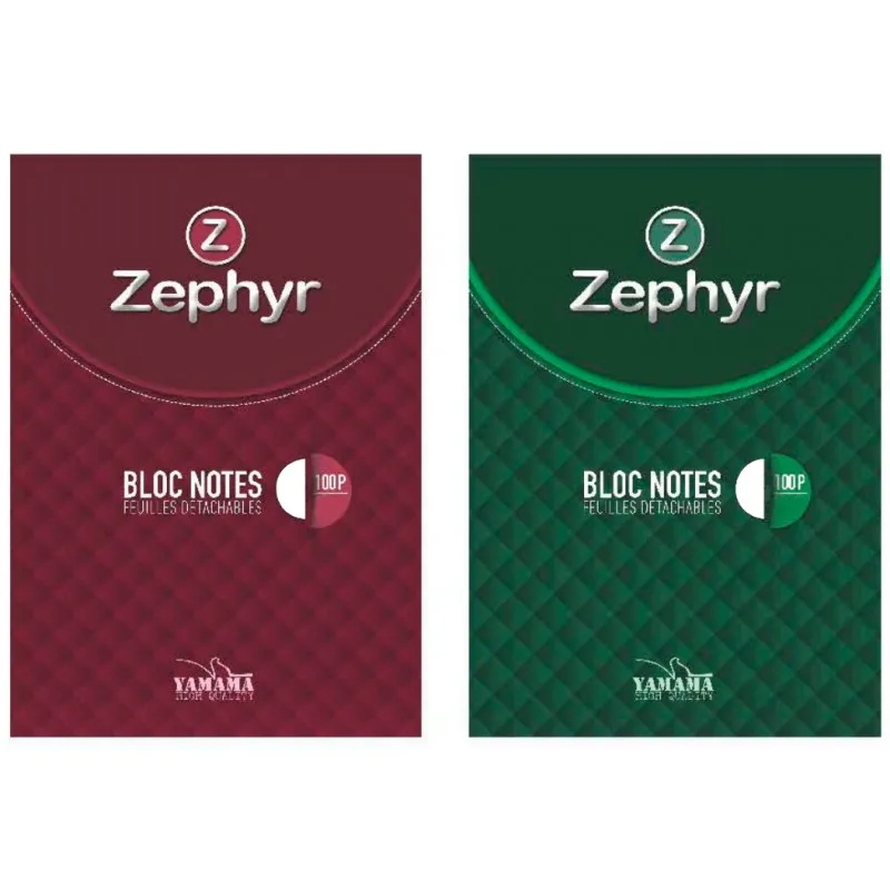 Bloc note YAMAMA Zephyr A4 70G 100p Blanc
