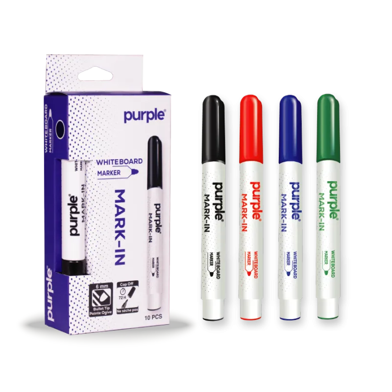 BOITE  4 MARQUEURS TABLEAUX MARK-IN  / PURPLE