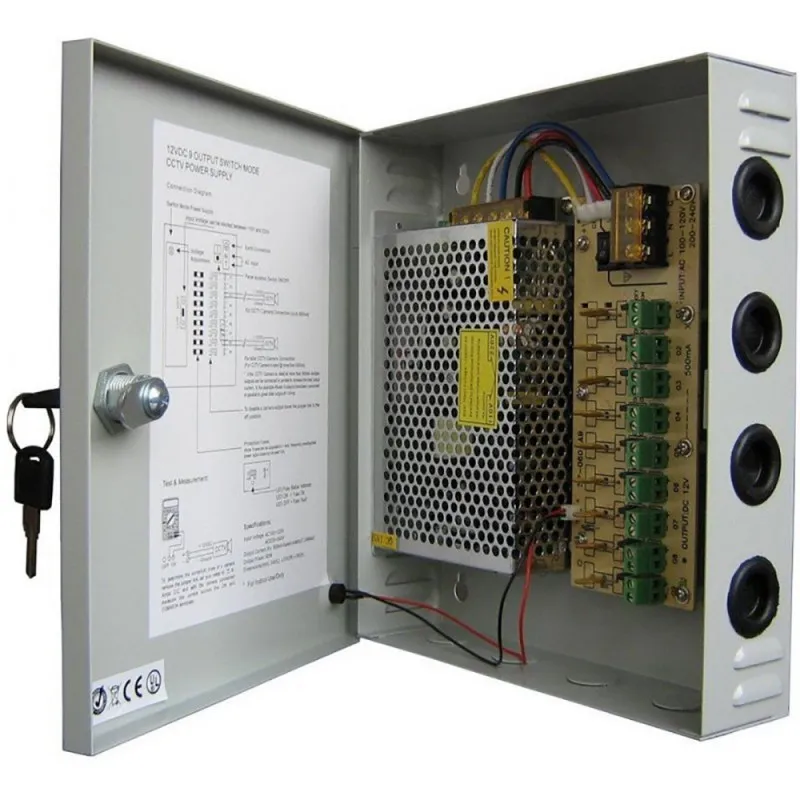 Boite d'alimentation pour Caméra de surveillance 12V / 30A / Avec Case