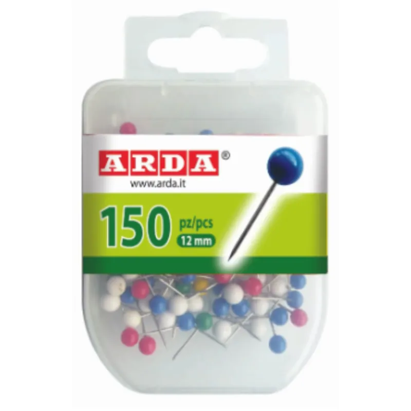 BOITE DE 150 EPINGLES POUR TABLEAU LIEGE ARDA / COULEUR ASSORTIES