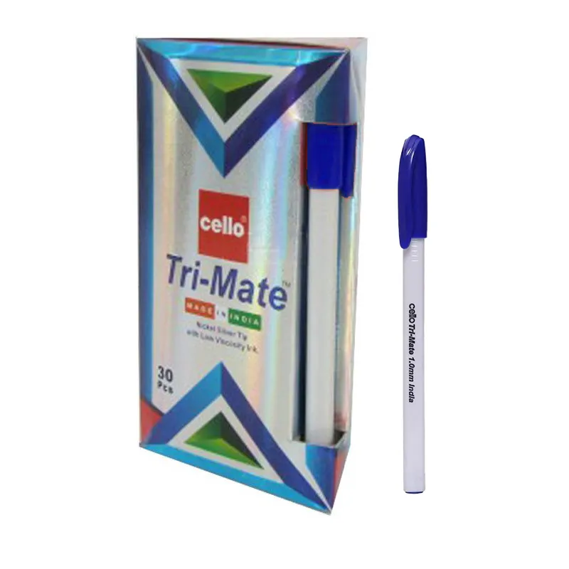 BOITE DE 30 STYLOS À BILLE CELLO TRI MATE / Bleu