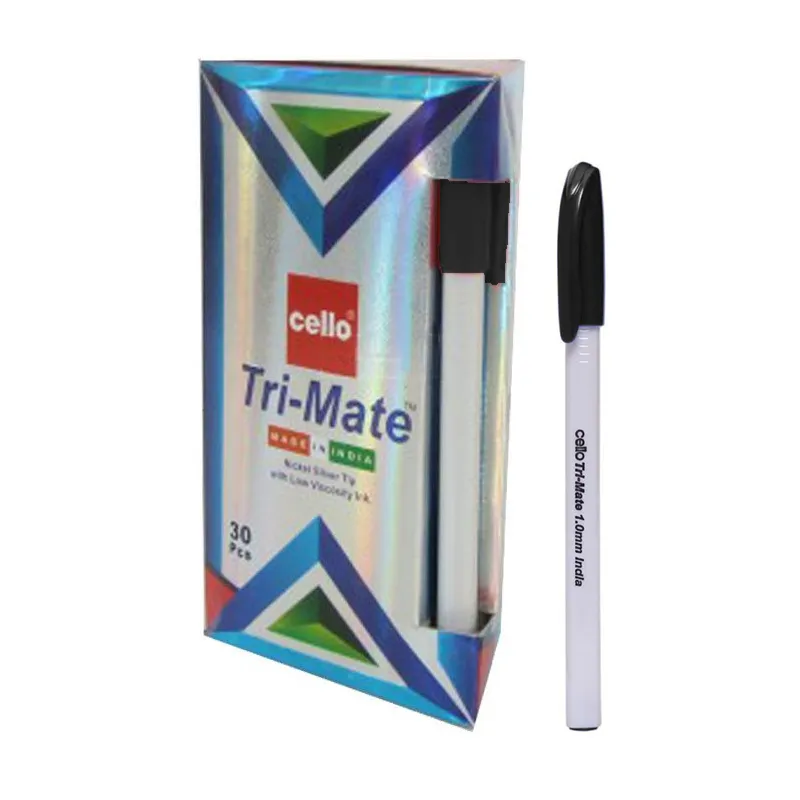 BOITE DE 30 STYLOS À BILLE CELLO TRI MATE / Noir