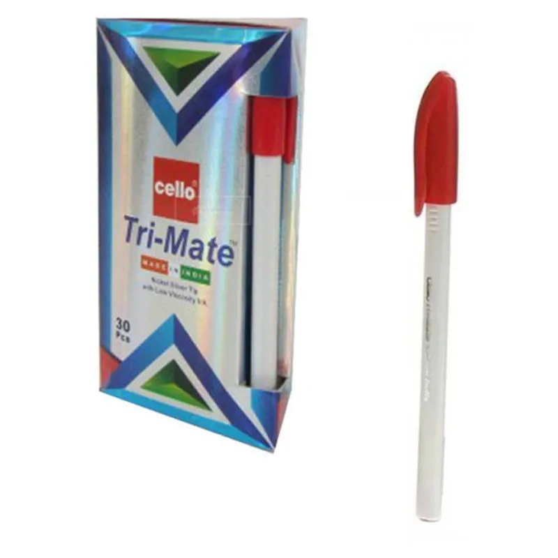 BOITE DE 30 STYLOS À BILLE CELLO TRI MATE / Rouge
