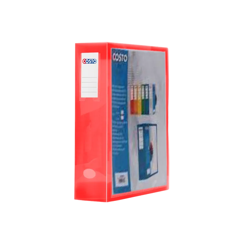 Boite de Classement en PP Costo personalisable / 80mm / plastique polypro Translucide / Transparent Rouge