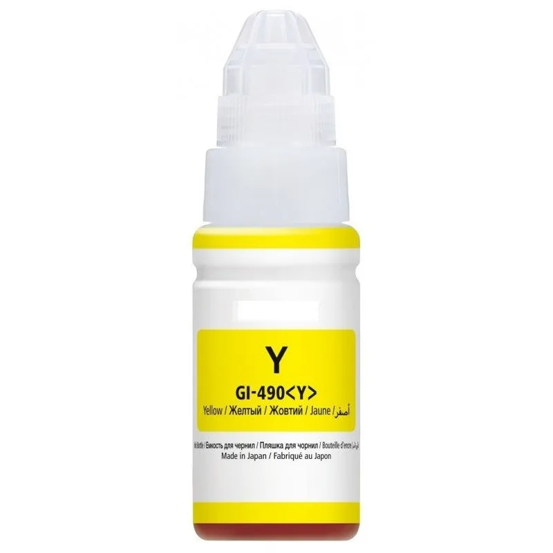 BOUTEILLE D'ENCRE ADAPTABLE CANON GI-490 / 70ML / Yellow