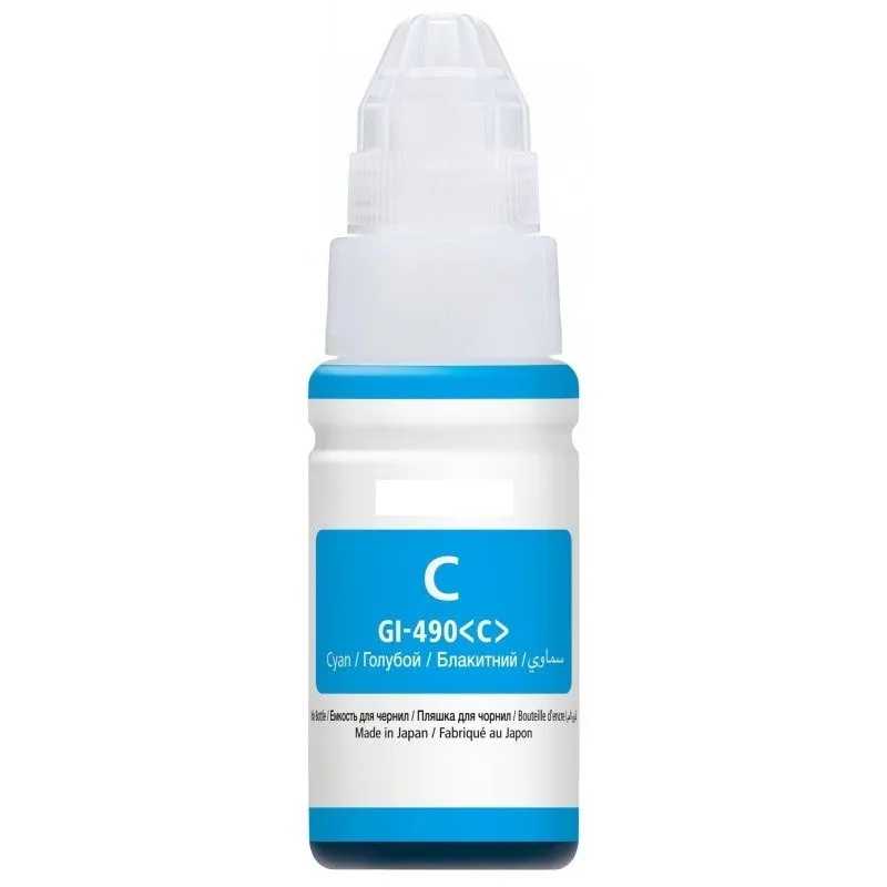 BOUTEILLE D'ENCRE ADAPTABLE CANON GI-490C / 100ML / CYAN