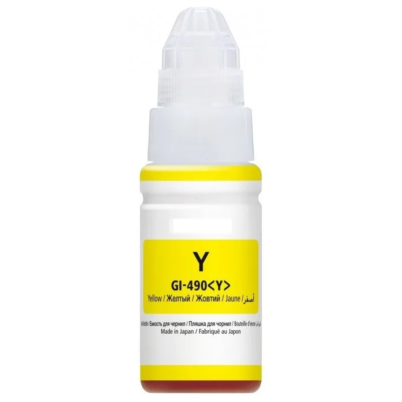 BOUTEILLE D'ENCRE ADAPTABLE CANON GI-490Y / 100ML / YELLOW