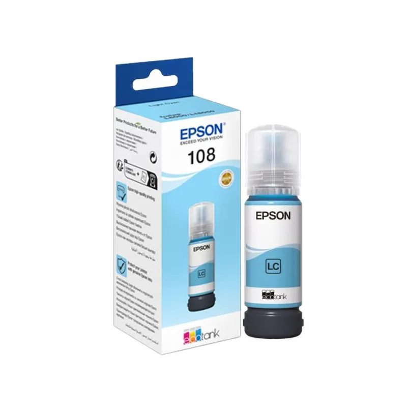 Bouteille d'encre Originale EPSON ECOTANK 108 / CYAN LIGHT