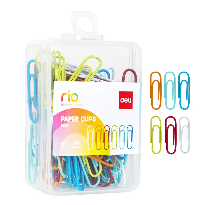 BOX DE 100 TROMBONE / 29MM / COULEUR ASSORTIS