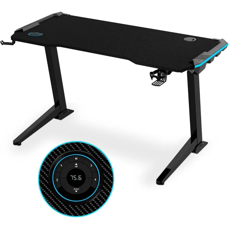 Bureau Gaming Connecté Ksix BXGAMEDESK01 / RGB / Noir