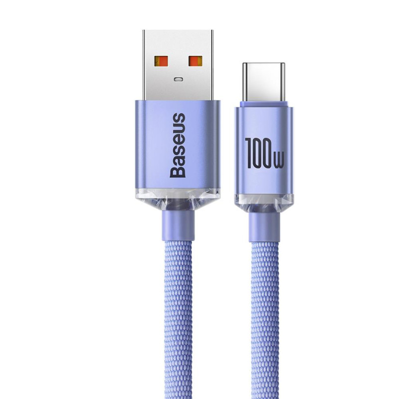 Câble Baseus Crystal Shine USB - USB-C 1,2 m 100 W violet