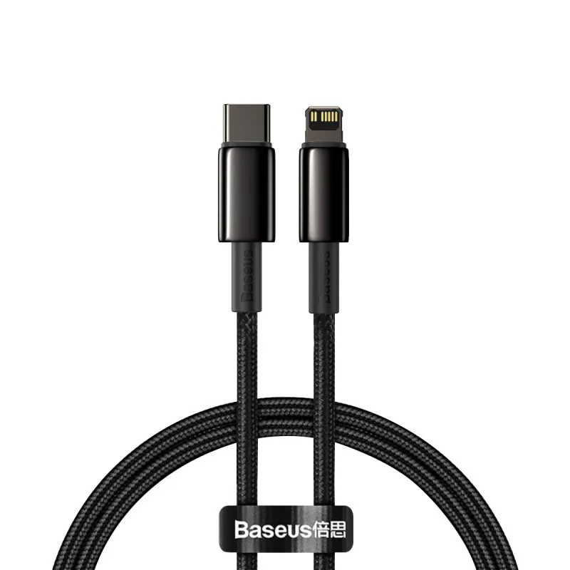 Câble Baseus Tungsten PD USB-C - Lightning 1,0 m noir 20W