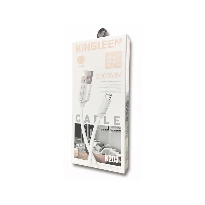 CÂBLE CHARGEUR K203 USB vers Lightning   / 2.1A / Blanc