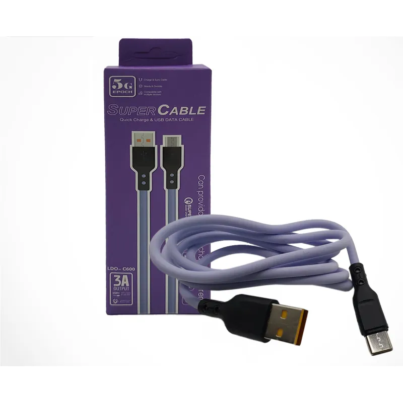 CABLE CHARGEUR USB VERS MICRO USB / 5A / Violet
