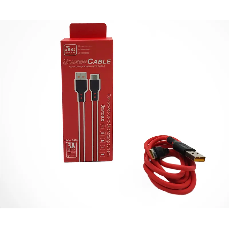 CABLE CHARGEUR USB VERS TYPE C  / 5A / ROUGE