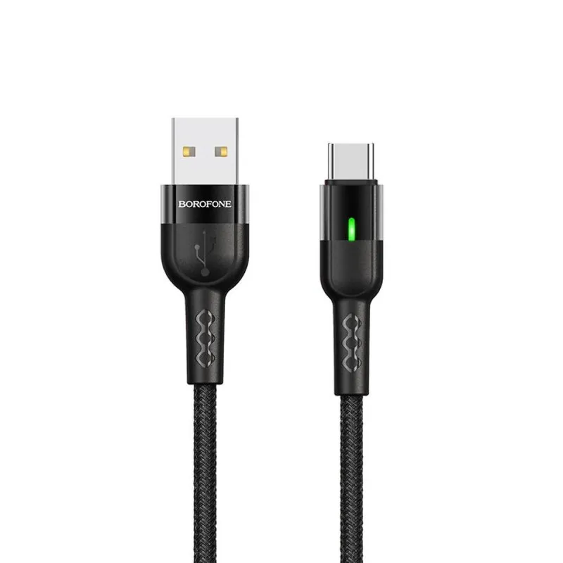 CABLE DE CHARGE BU17 SMART POWER OFF TYPE C 3A BLACK BOROFONE