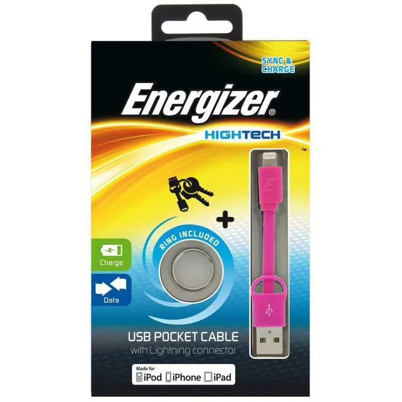 Câble de Poche USB Plat Lightning Charge / Data / Rose