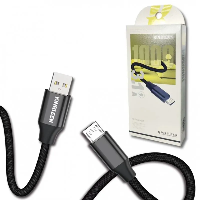 Câble USB vers Micro USB Kingleen K207 / 3.1A / Noir