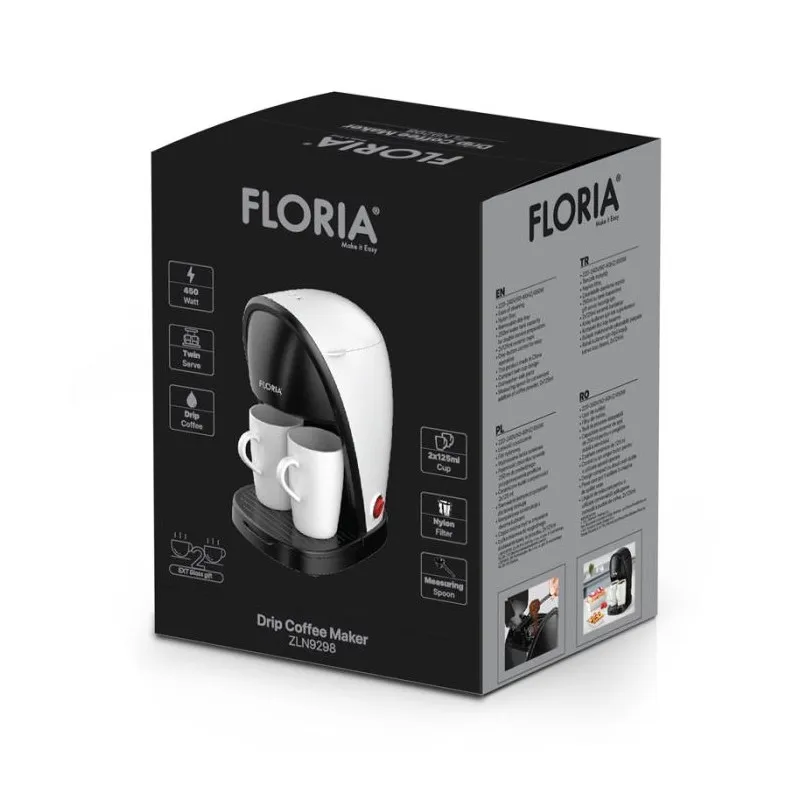 CAFETIÈRE ÉLECTRIQUE FLORIA ZLN9298 250ML / BLANC