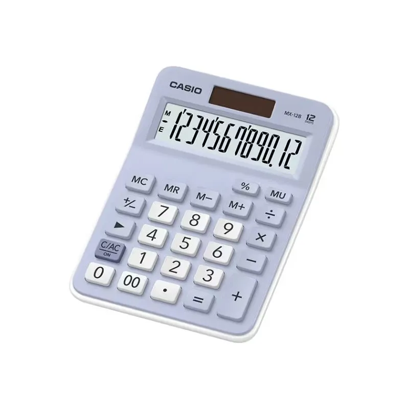 CALCULATRICE CASIO MX-12B / Pile et Solaire / 12 CHIFFRES / BLEU CLAIR