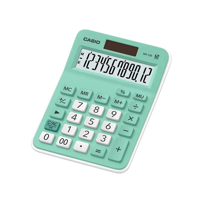 CALCULATRICE CASIO MX-12B / Pile et Solaire / 12 CHIFFRES / VERTE