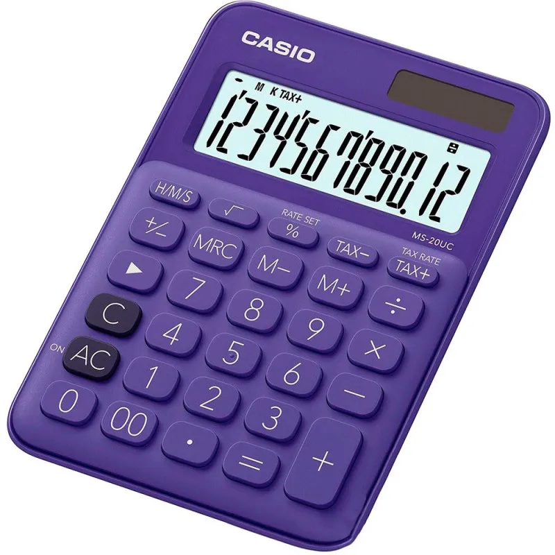 Calculatrice de bureau 12 chiffres Casio MS-20UC-BU / Violet