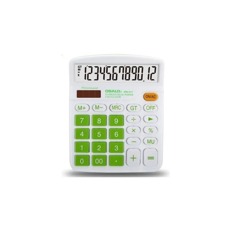 Calculatrice de bureau Osalo à énergie Solaire OS-837VC / Vert Ou Bleu
