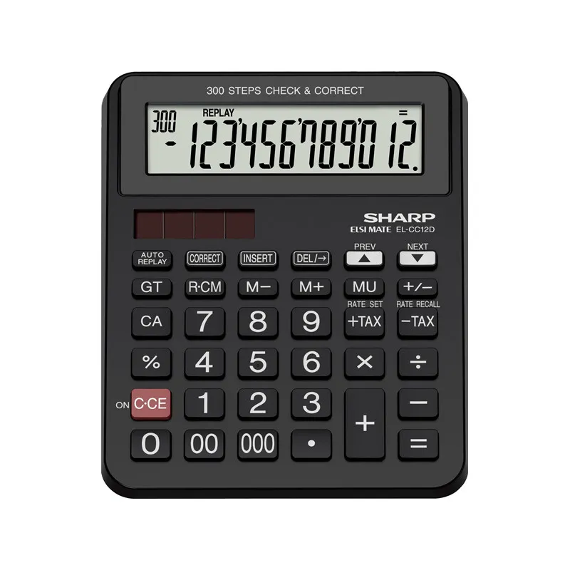 Calculatrice de bureau SHARP EL-CC12D / 12 Chiffres / NOIR