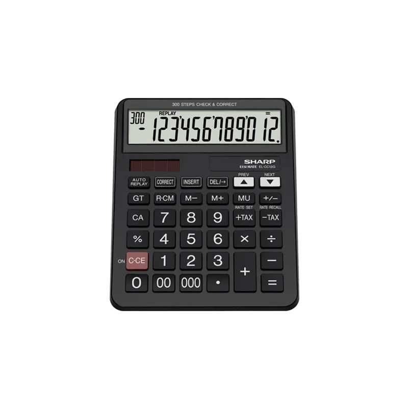 Calculatrice de bureau SHARP EL-CC12G / 12 Chiffres / NOIR