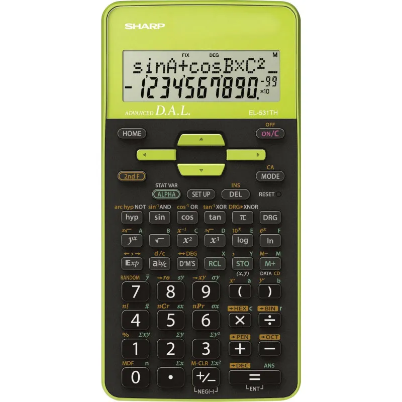 Calculatrice Scientifique Sharp EL-531TH / Noir et Vert