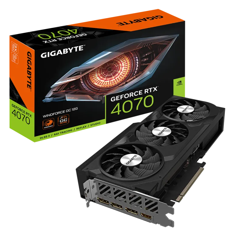 Carte graphique Gigabyte GeForce RTX 4070 WINDFORCE OC / 12 Go GDDR6X